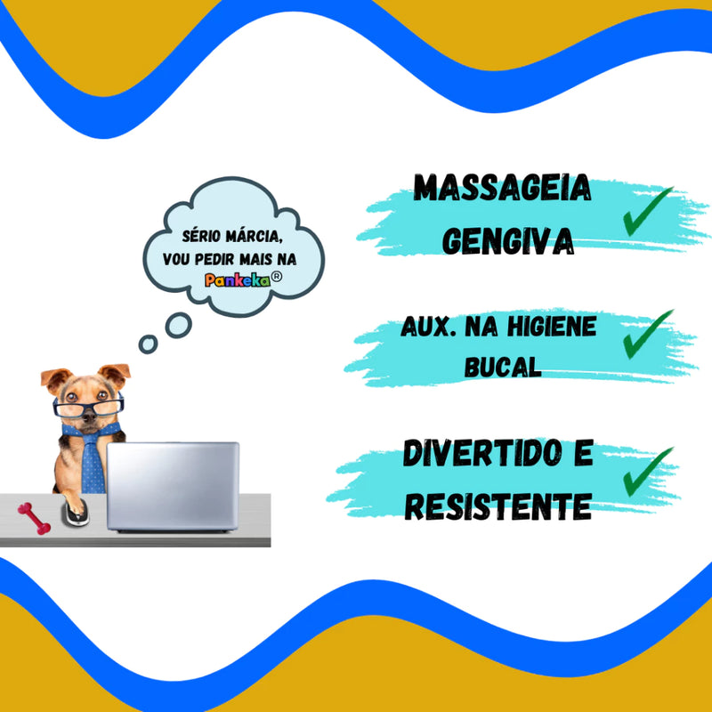Kit Brinquedo Mordedor e Massageador para Cães