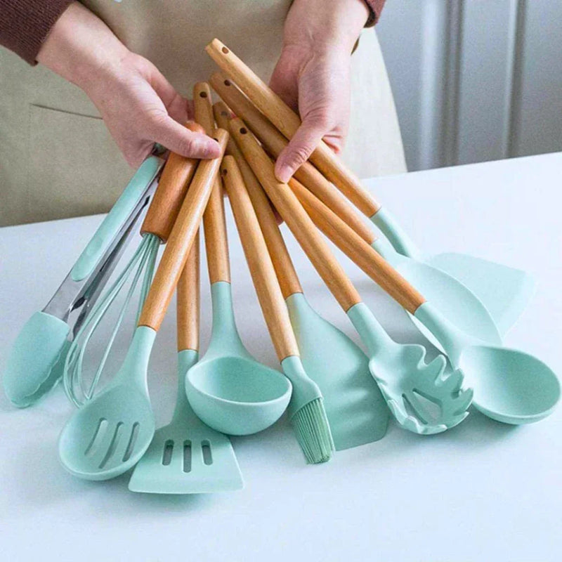 Kit Jogo C/12 Peças Utensílios De Cozinha