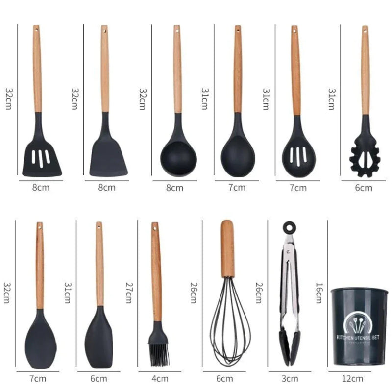 Kit Jogo C/12 Peças Utensílios De Cozinha