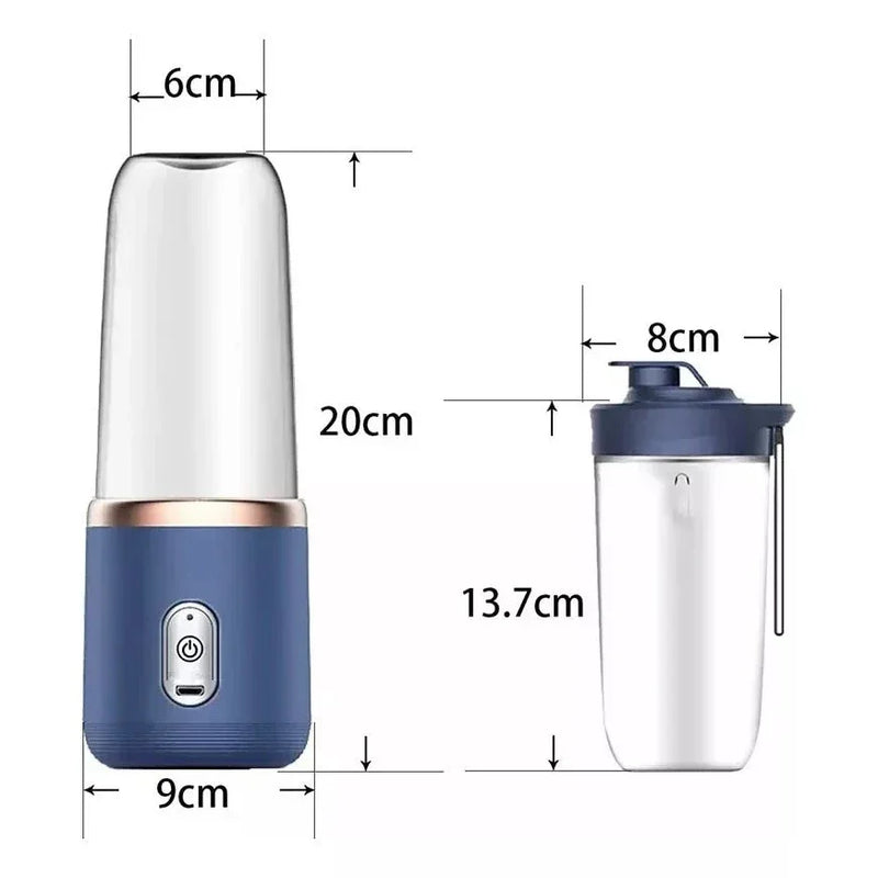 Mini Liquidificador Portátil De Suco 400ML 6 Lâminas