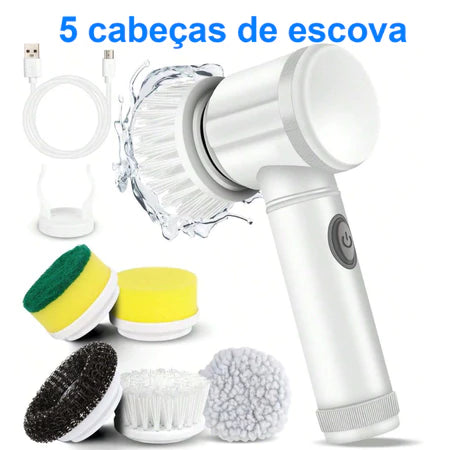 Kit escova Elétrica de Limpeza 5 em 1