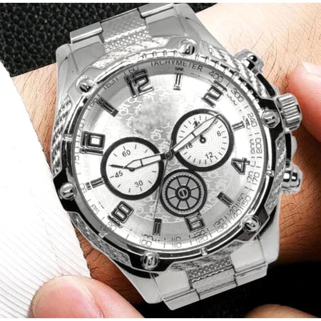 Relógio Masculino Aço inox + Pulseira e Pingente