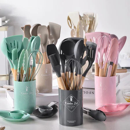 Kit Jogo C/12 Peças Utensílios De Cozinha